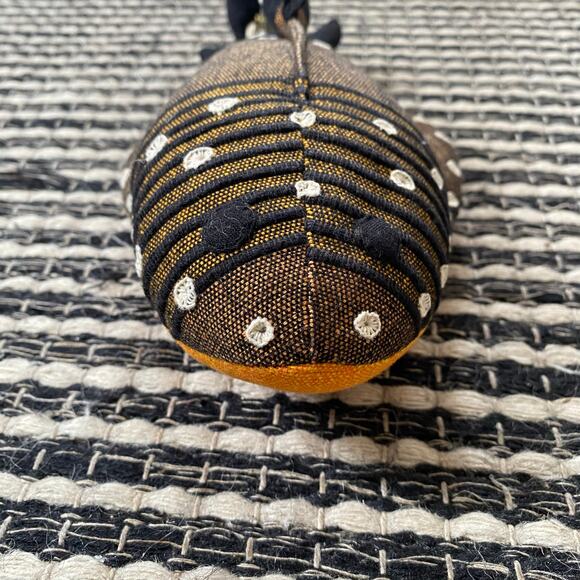 🌿Barbara Samsoni Hand Woven Made Black Orange Stitched Shark Made In Sri Lanka - Picture 4 of 6